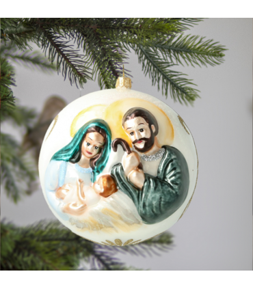 Christmas tree ornament of the Holy Family and the three Kings