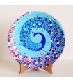 Handmade mandalar plate blue peacock motif