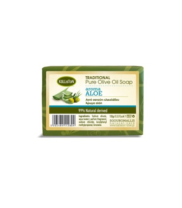 Traditional pure olive oil soap aroma aloe - 100 g - Kalliston